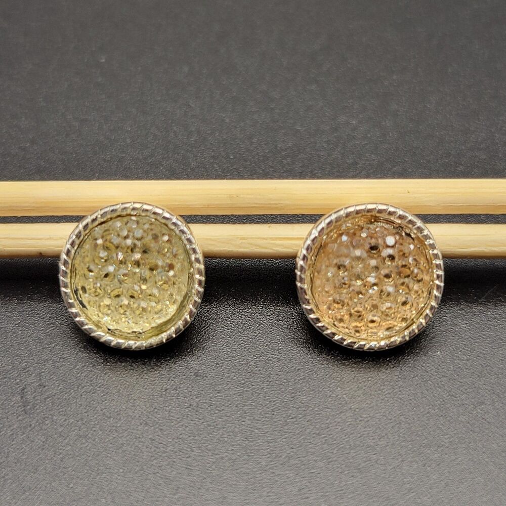 12mm Vintage Faux Druzy Stud Women Gold Tone Resin Statement Earrings Jewelry